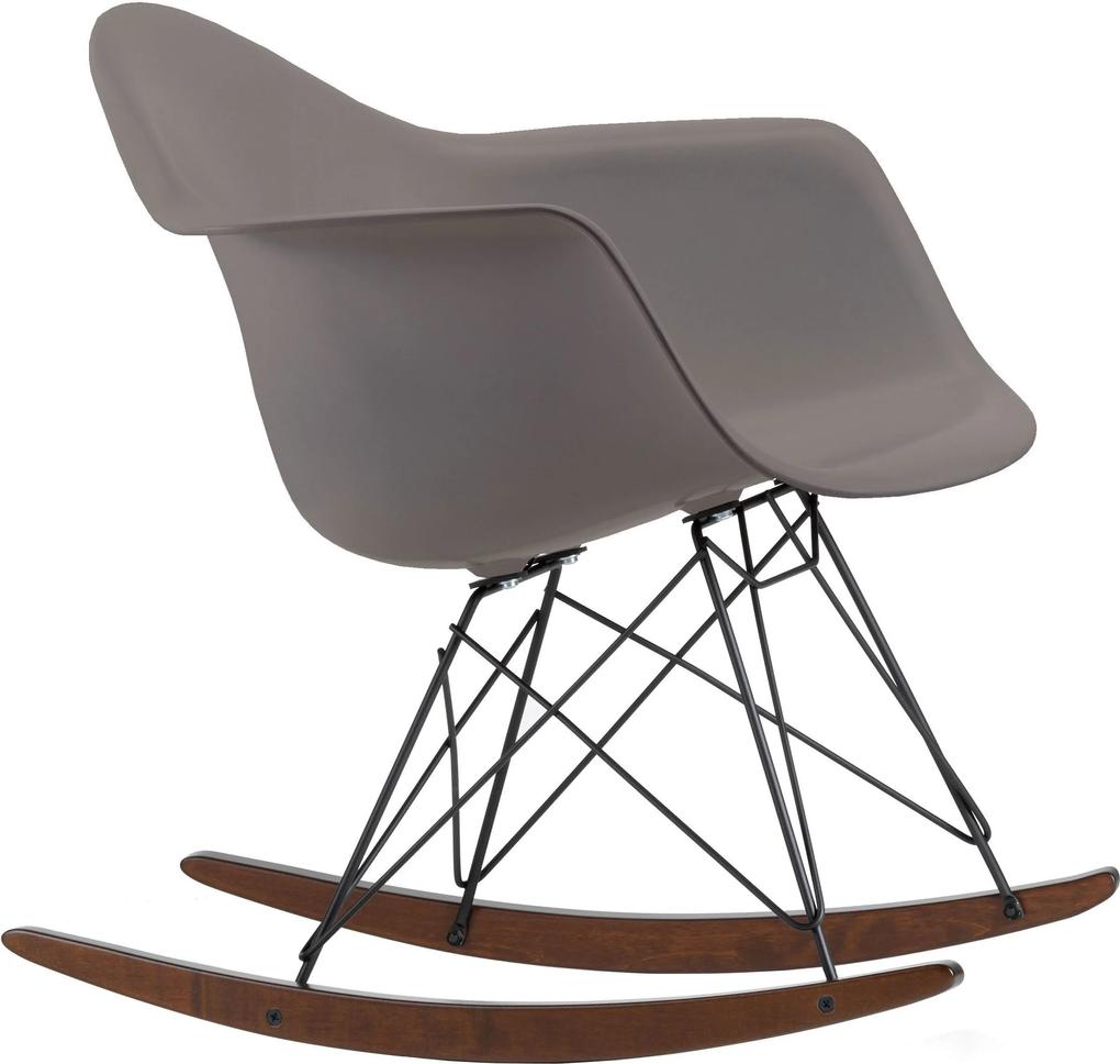 Vitra Eames RAR schommelstoel met donker onderstel mauve grijs