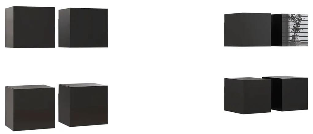 vidaXL Tv-wandmeubelen 8 st 30,5x30x30 cm hoogglans zwart