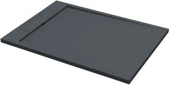 Douchebak Decent Rechthoek 120x90x3.5cm Solid Surface Mat Zwart