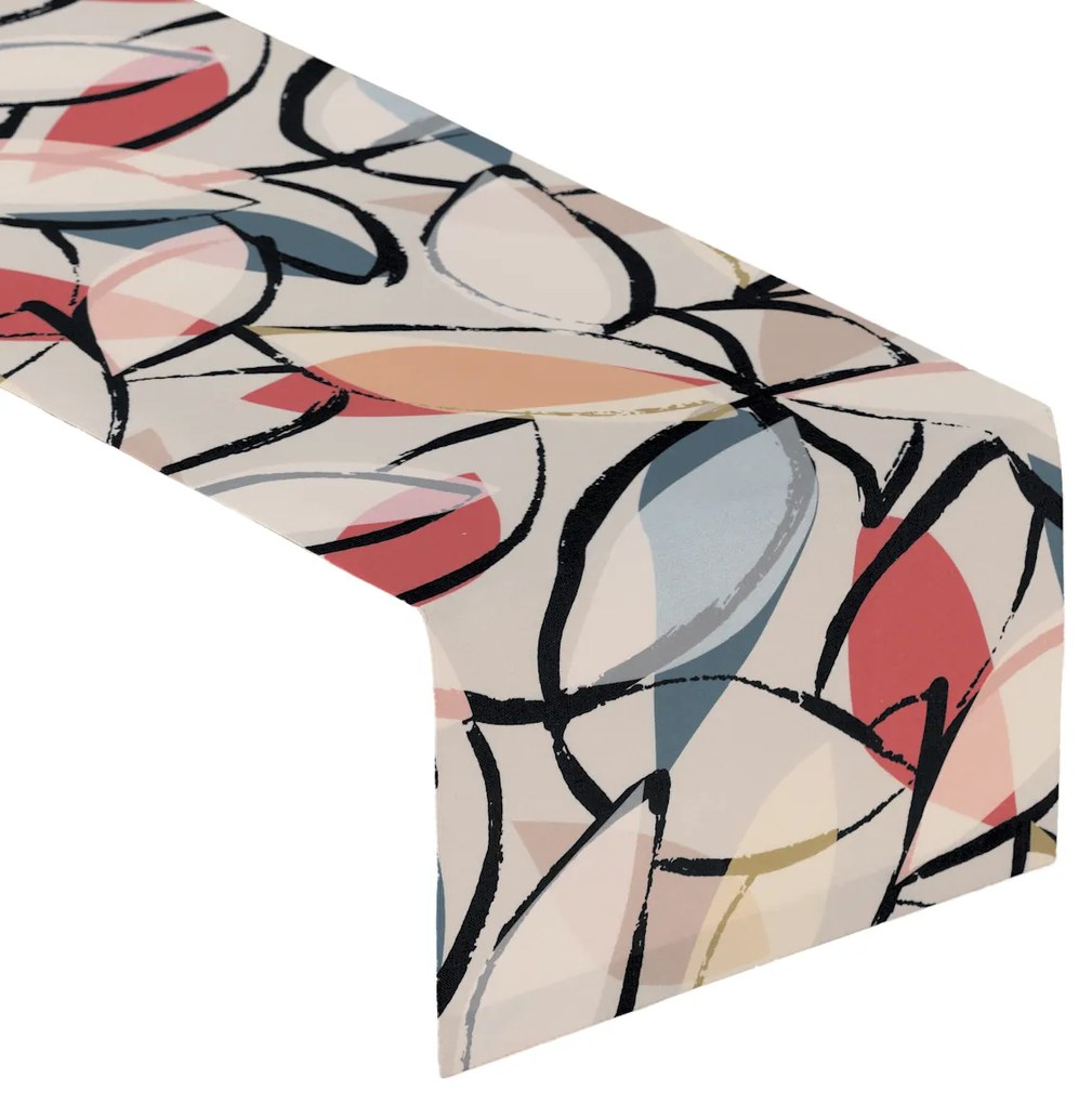 Dekoria Rechthoekige tafelloper, roze-grijs, 40 x 130 cm