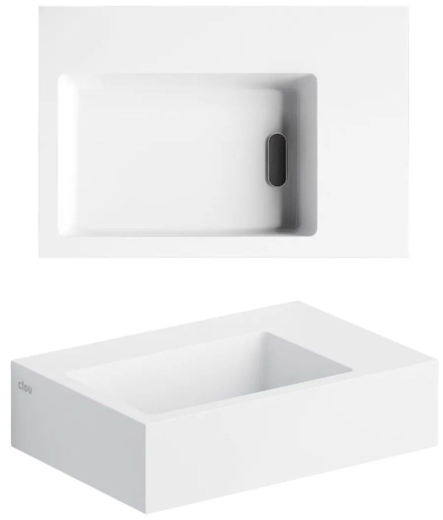 Clou Flush 2 fontein 36cm solid surface wit mat