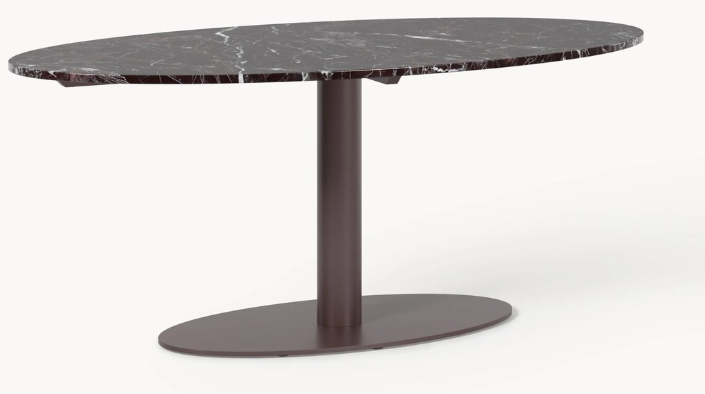 Ovale marmeren eettafel Miley, verschillende formaten, wijnrood