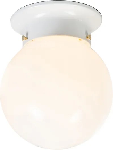 Retro plafondlamp wit opaal glas - Scoop