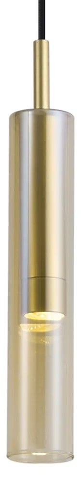 Moderne spot goud met amber glas voor railsysteem 1-fase - Slimline Loyce