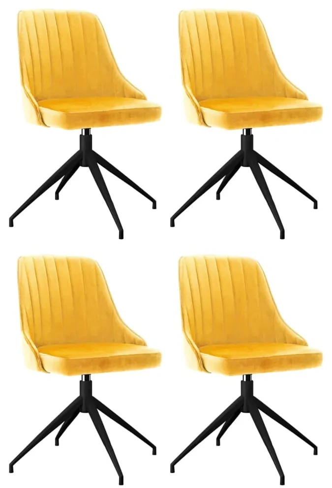 vidaXL Eetkamerstoelen 4 st fluweel geel