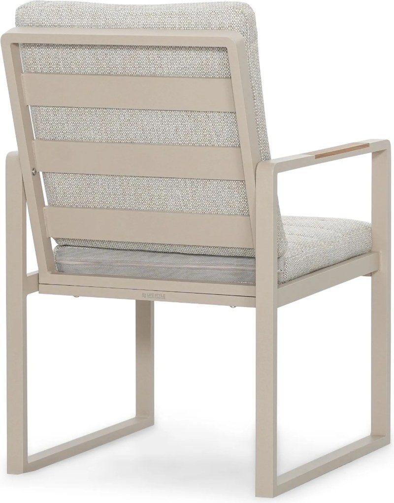 Tuinset 6 personen 210 cm Aluminium Taupe Lifestyle Garden Furniture Alessio/Creta