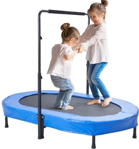 VEVOR Kindertrampoline Binnen/Buiten Trampoline Opvouwbare Mini Trampoline met Handvat, Rebounder Trampoline Tuintrampoline voor Peuters, Verjaardagscadeau voor Kinderen vanaf 3 Jaar voor Plezier, Blauw