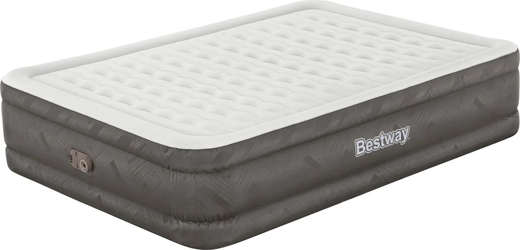 Bestway luchtbed 'Fortech Queen' - 203x152x46 cm - met ingebouwde pomp - bruin/grijs