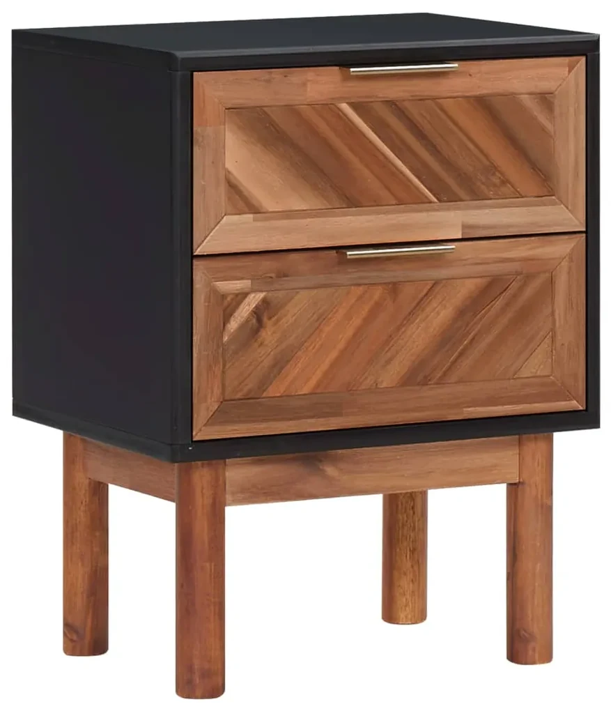 vidaXL Nachtkastjes 2 st 40x30x53 cm massief acaciahout en MDF