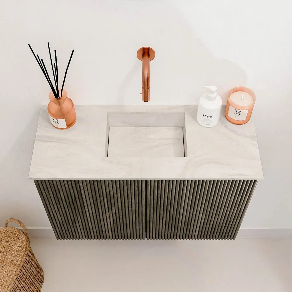 Mondiaz Joya DLux 60cm toiletmeubel shadow met wastafel faye midden zonder kraangat ostra