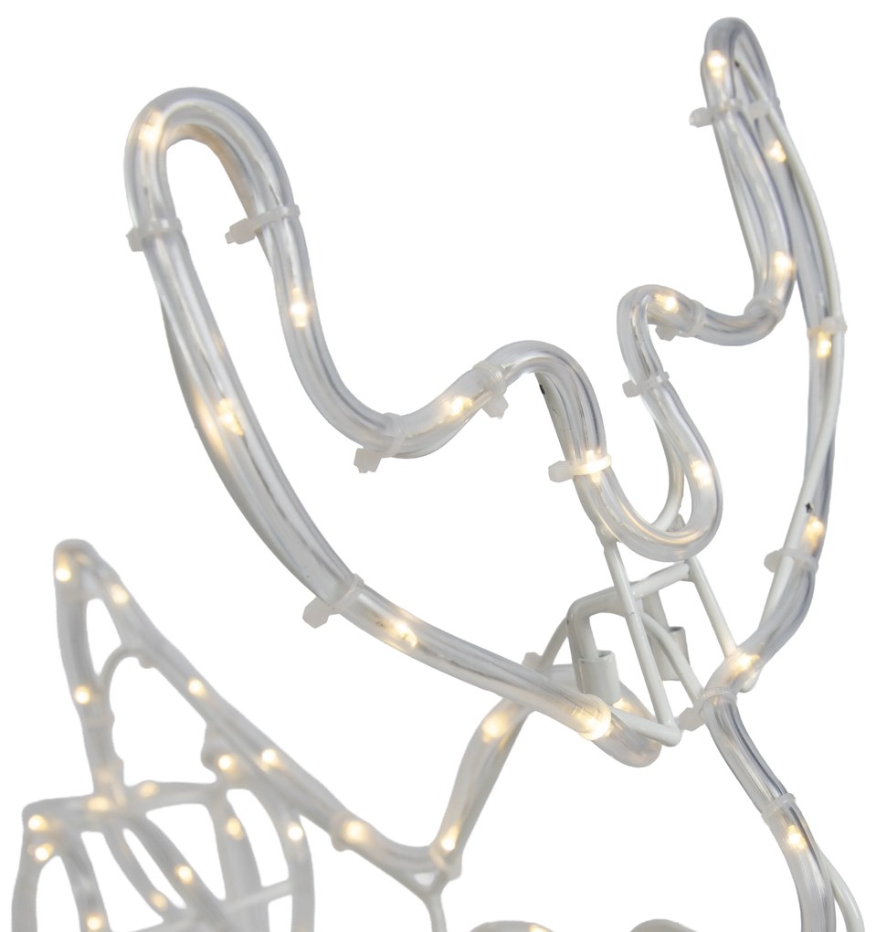 Kerst vloerlamp rendier met slee 116cm incl. LED met timer IP44 - Sori