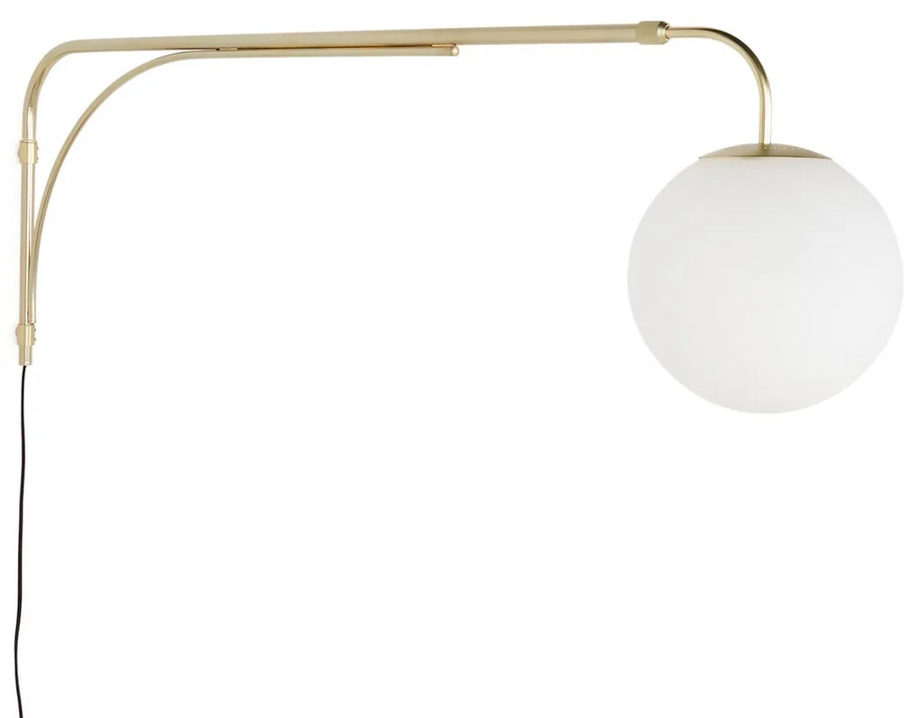 Wandlamp in messing en opaline glas, Moricio