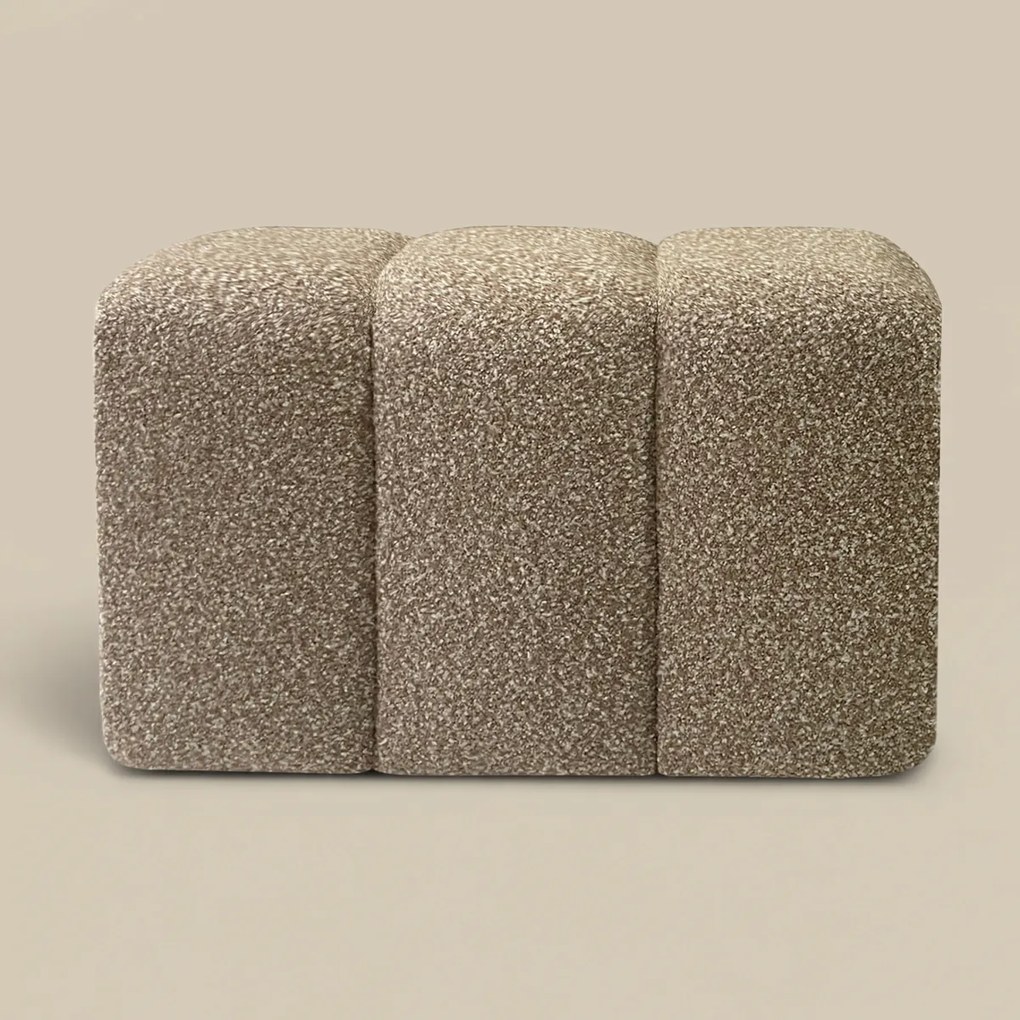Halbankje Zachte Stof Taupe 72 Cm