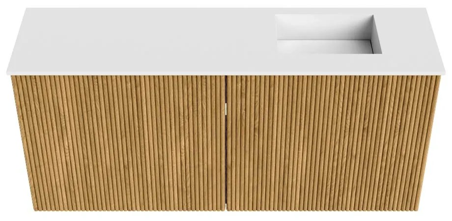 Mondiaz Joya 90cm toiletmeubel oak met wastafel faye rechts 1 kraangat talc