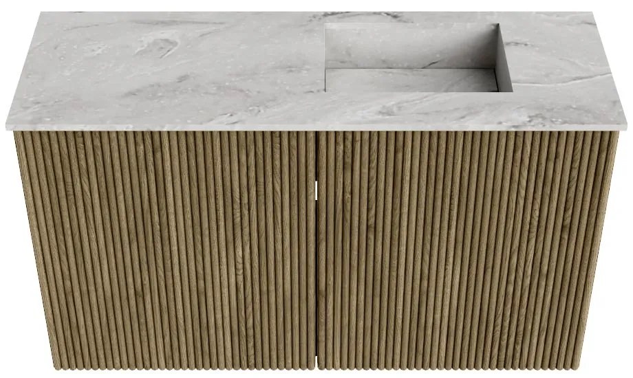 Mondiaz Joya DLux 70cm toiletmeubel dusk met wastafel faye rechts 1 kraangat glace
