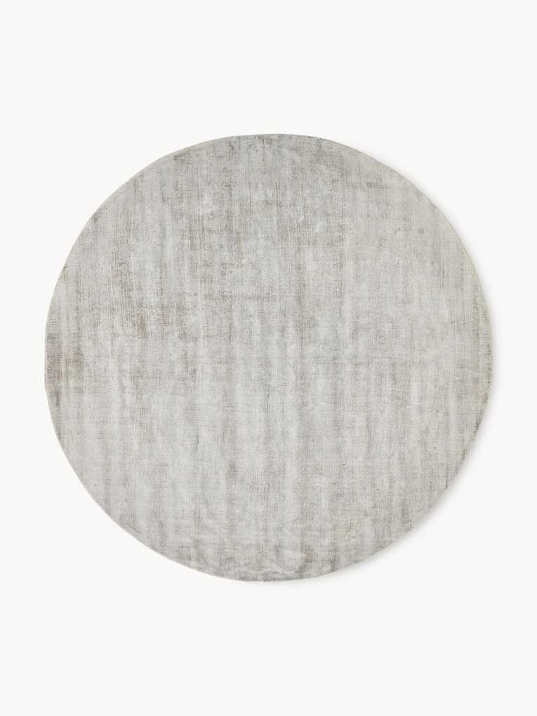 Rond handgeweven viscose vloerkleed Jane