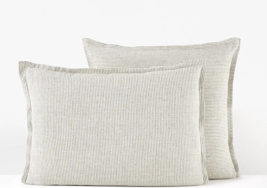 Gestreept kussensloop in gewassen linnen Limona