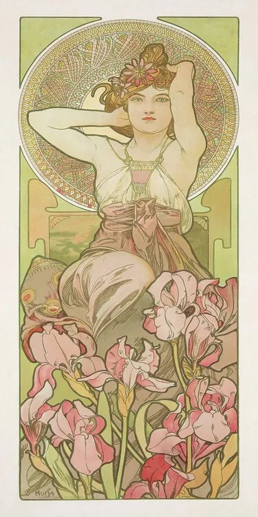 Kunstreproductie Amethyst from The Precious Stones Series, Alfons Mucha