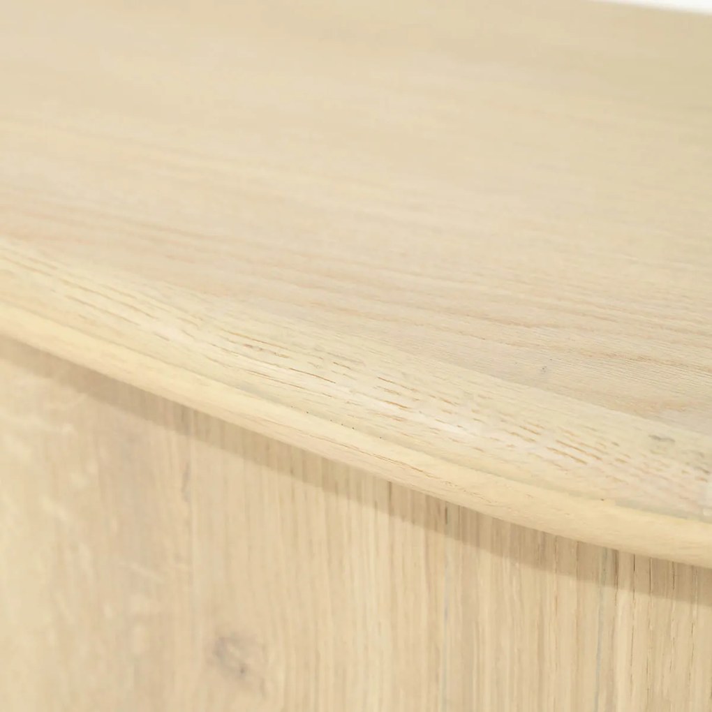 Eleonora Josh Eiken Tv-meubel Organische Vorm 180 Cm Naturel - 180x42x43cm.