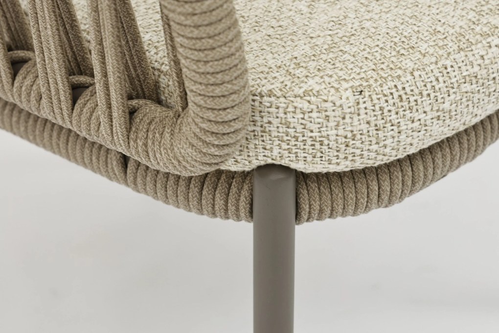 Tuinset Ronde Tuintafel 6 personen 158 cm Rope Zand/Beige Coco Viento/Trino