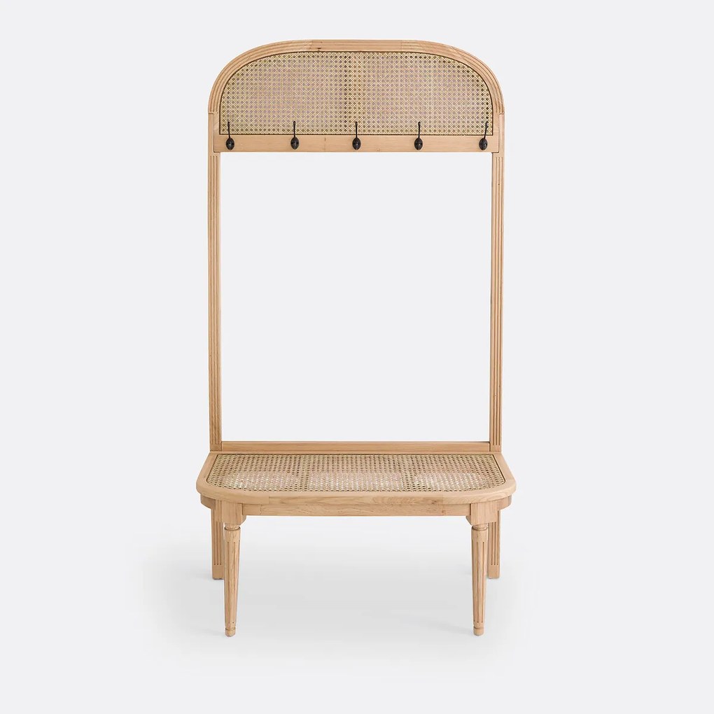 Eiken en rotan kledingmeubel, Lunhaus