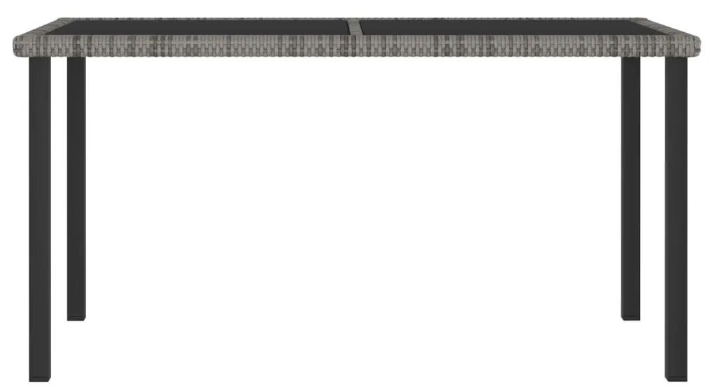 vidaXL Tuintafel 140x70x73 cm poly rattan grijs