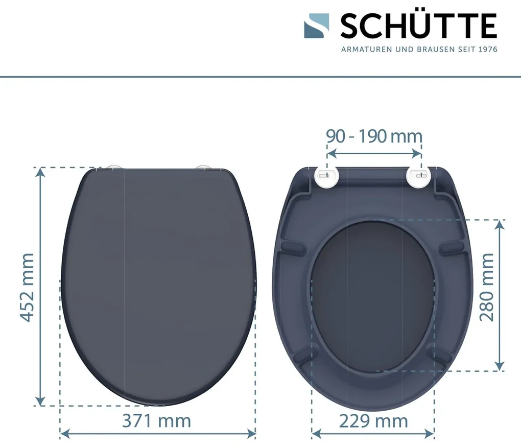 Schutte Miles toiletzitting duroplast met softclose en quick release antraciet