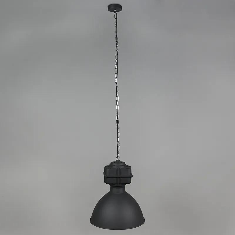 Set van 2 industriële hanglampen klein mat zwart - Sicko Industriele / Industrie / Industrial E27 rond Binnenverlichting Lamp