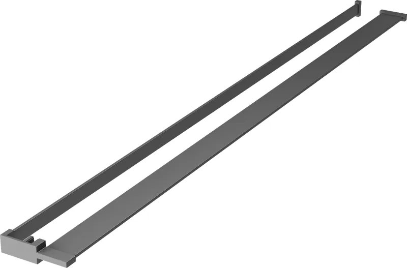 Mexen plank voor douchewand met handdoekenrail, gun metal - 800-02-95
