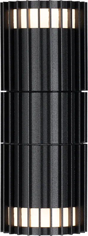 Design buiten wandlamp zwart 2-lichts IP44 - Boris