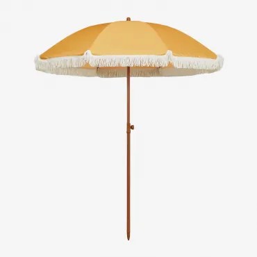 Miska Ø175 Cm Parasol Van Stof En Aluminium Geel – Curry - Sklum