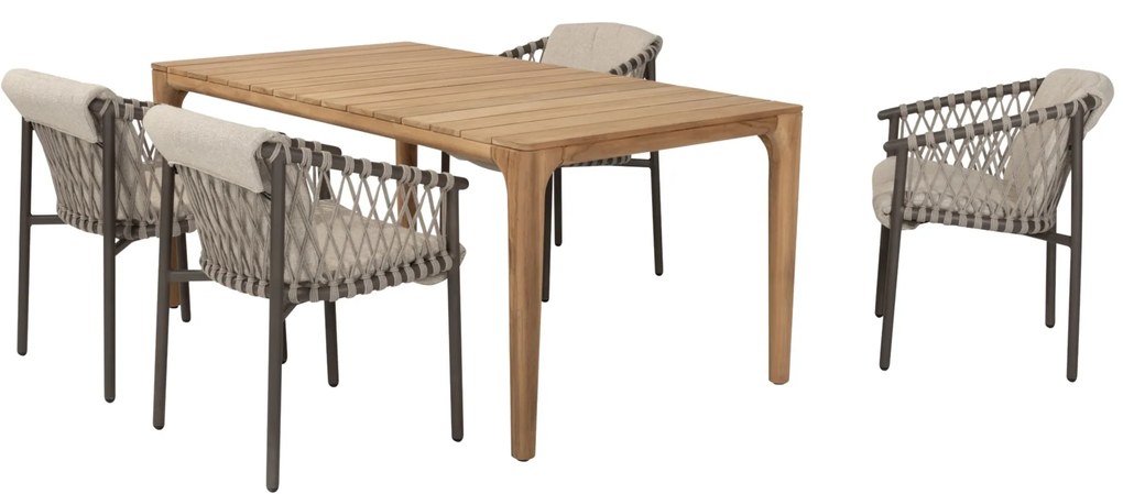 Liam Allora dining tuinset 180x100xH75 cm 7-delig terre teak 4 Seasons Outdoor