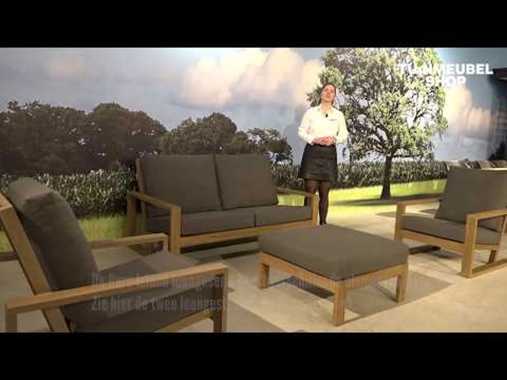 Hoek loungeset 4 personen Teak Grijs Lifestyle Garden Furniture Pure Island