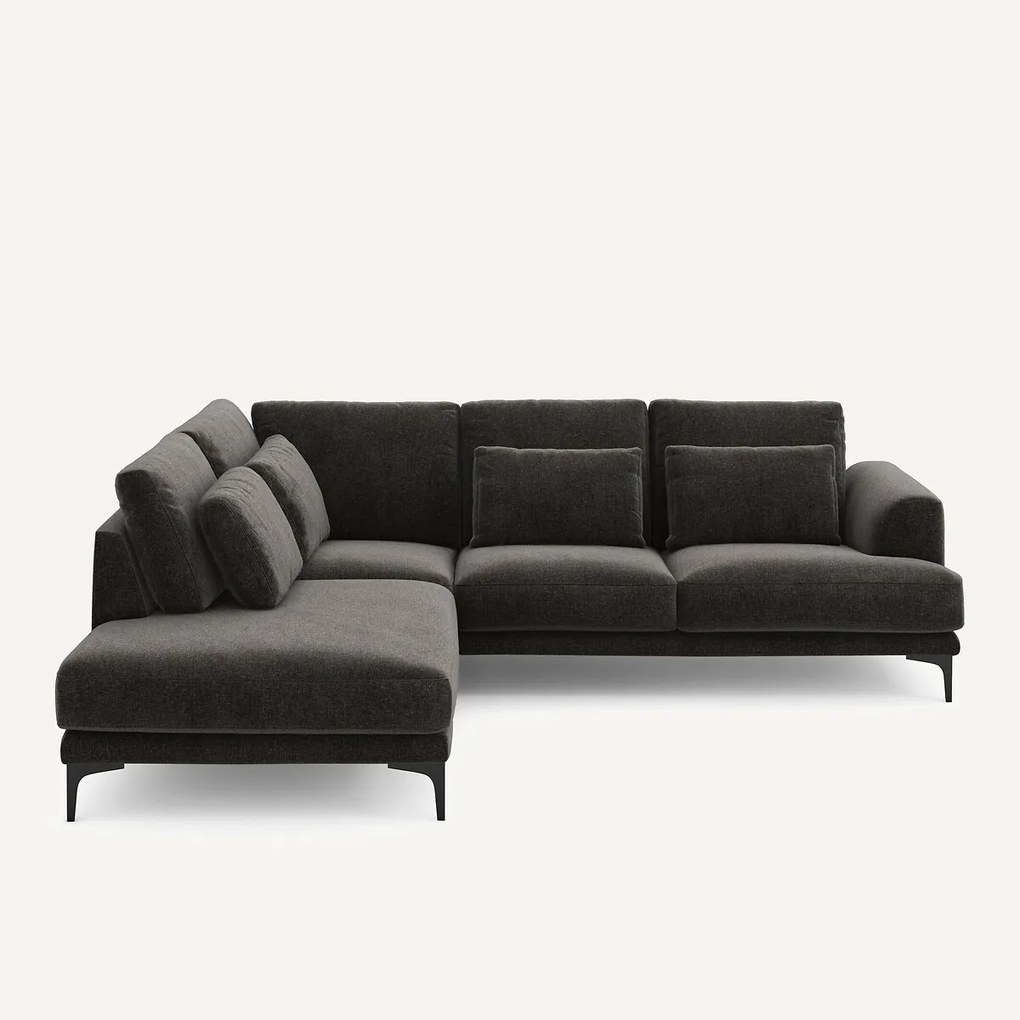 Hoekbank links fluweel chenille Marsile