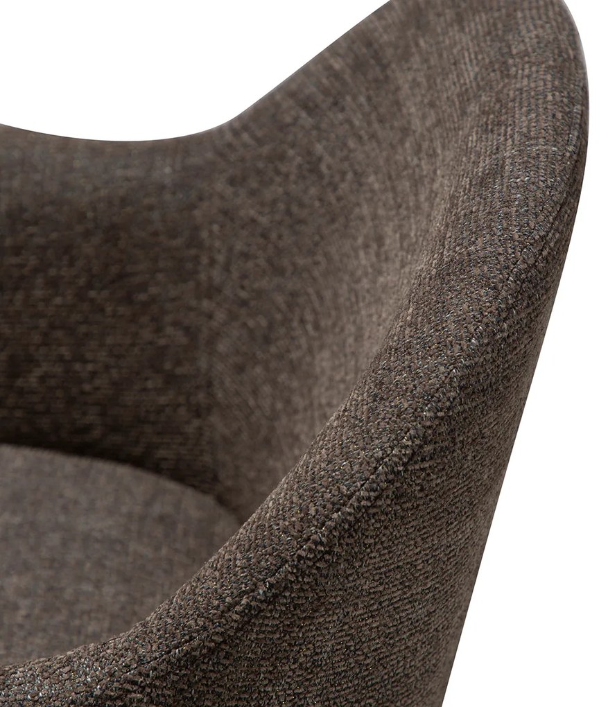 Dan-Form Bae Luxe Eetkamerstoel Met Armleuningen Zwart Boucle