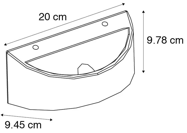 Landelijke wandlamp beton halfrond - Adelaide