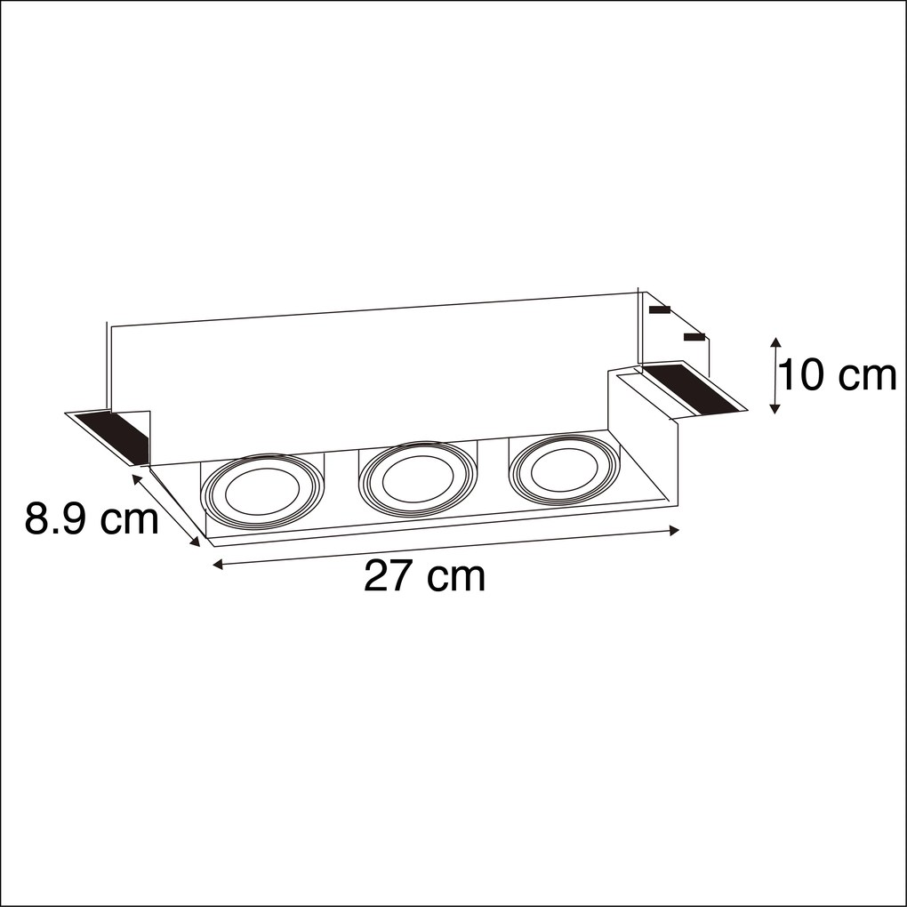 Set van 6 Inbouwspot wit draai- en kantelbaar trimless 3-lichts - Oneon GU10 Binnenverlichting Lamp