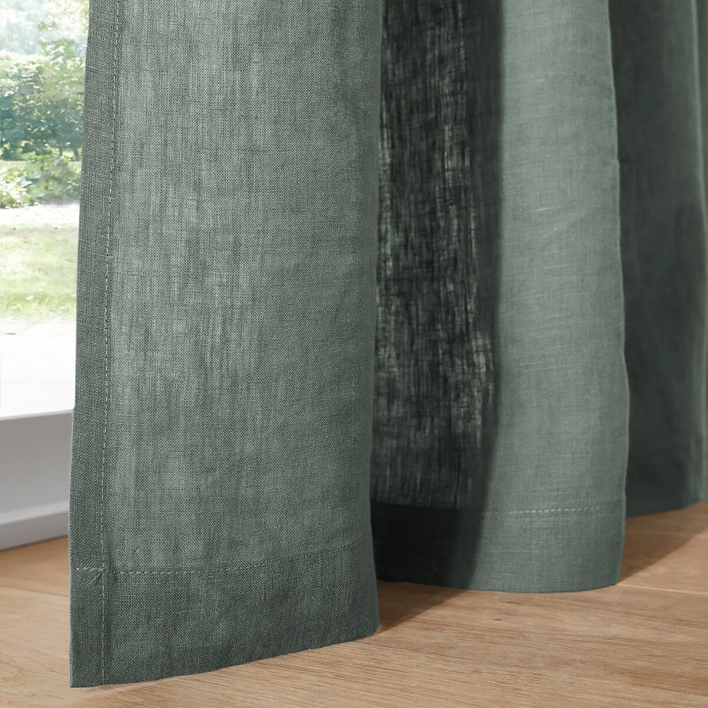 Gordijn in gewassen linnen met oogjes Onega