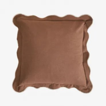 Vierkant Kussen 45x45 Cm Van Katoen Kovey Beige Tapioca - Camelbruin - Sklum