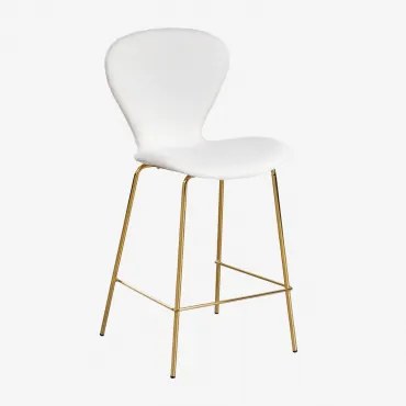 Hoge Kruk In Chenille Uit White & ↑65 Cm & Goud - Sklum