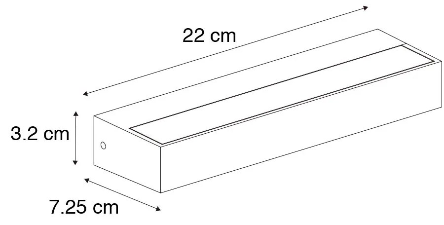 Moderne wandlamp zwart 22cm incl. LED IP65 - Hannah