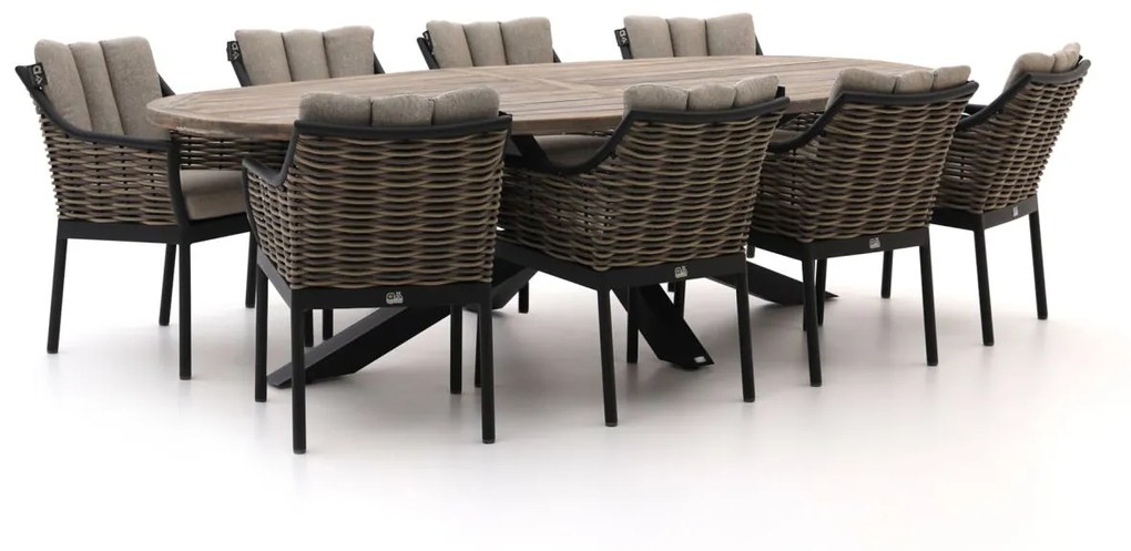 Apple Bee Milou/ROUGH-Y Ellips 280cm dining tuinset 9-delig