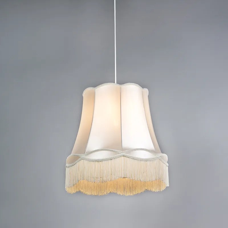Stoffen Eettafel / Eetkamer Set van 4 Retro hanglampen crème 45 cm - Granny Retro E27 rond Binnenverlichting Lamp