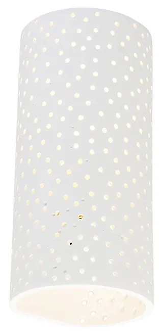 Vintage wandlamp wit gips cilindervormig - Mahou