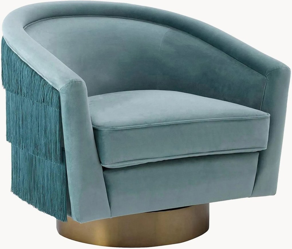 Handgemaakte fluwelen draaifauteuil Le Vante met bekleding