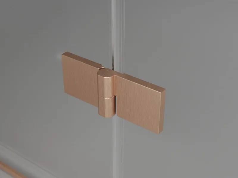 Mexen Lunar-F Duo vouwbare douchecabine 100 x 80 cm, transparant, geborsteld koper - 836-100L-080P-65-00
