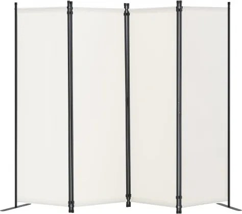 VEVOR Room Divider Scheidingswand 4-delig scherm Vouwscherm voor kantoor Slaapkamer Eetkamer Studeerkamer Balkon Vrijstaande kamerverdeler (228 x 45 x 172,5 cm), Wit