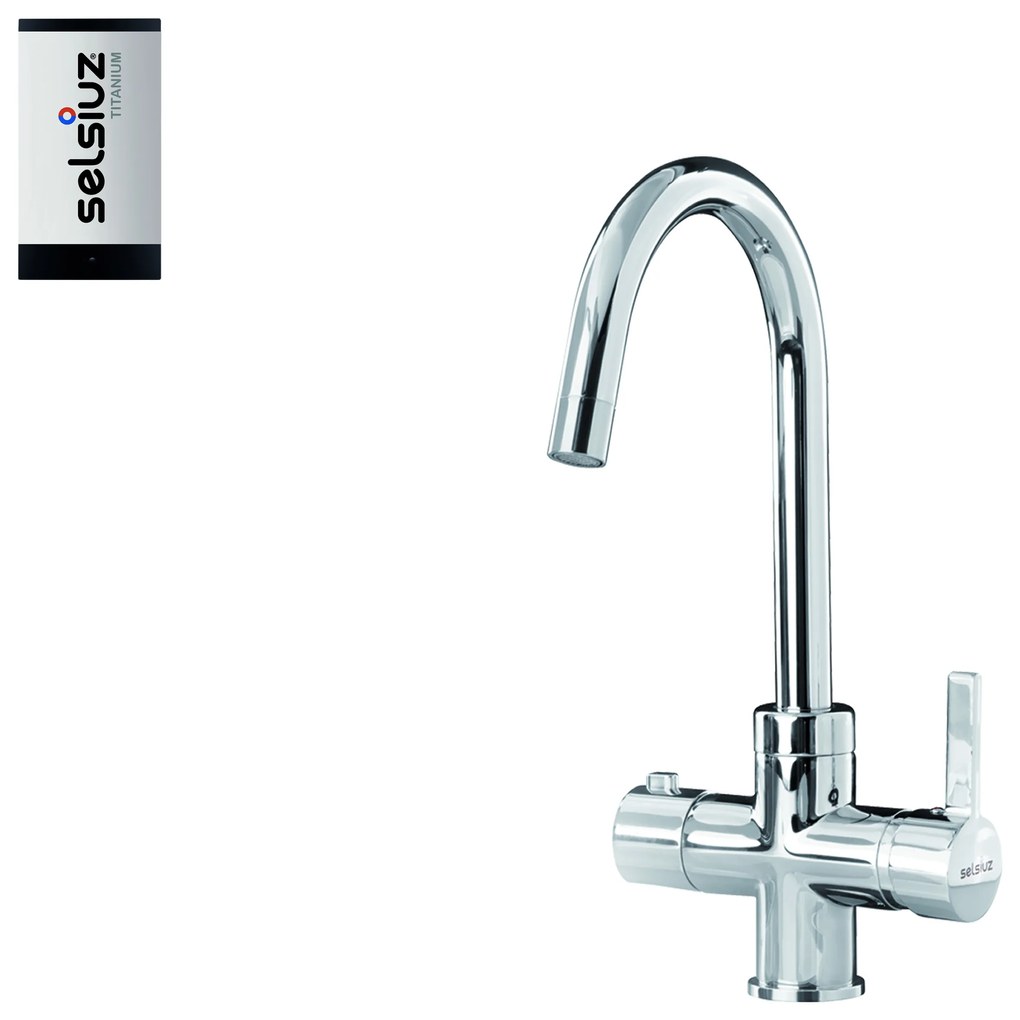 Selsiuz kokend water kraan met titanium single boiler en C-uitloopkraan chroom