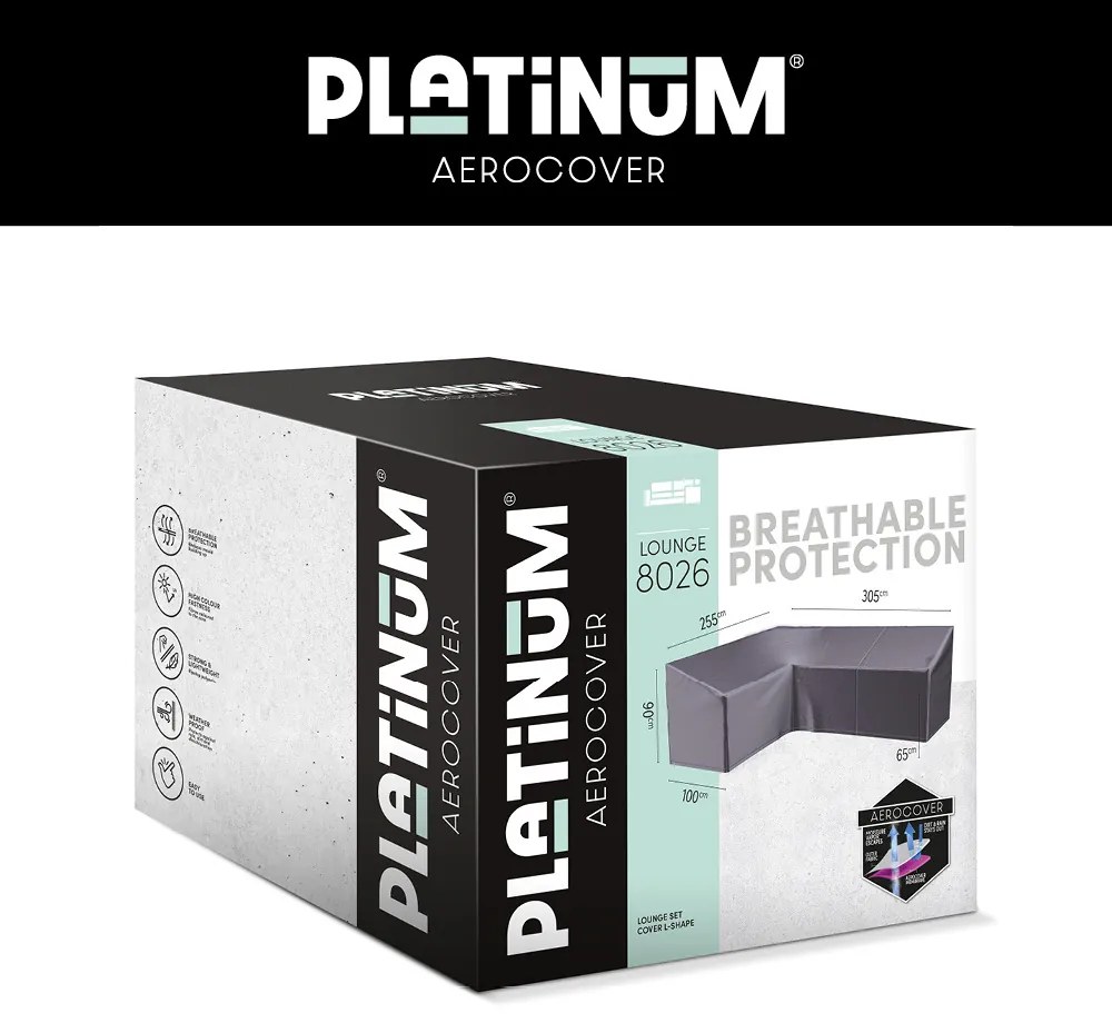 Platinum AeroCover Loungesethoes hoekset links 305x255x100xH65/90