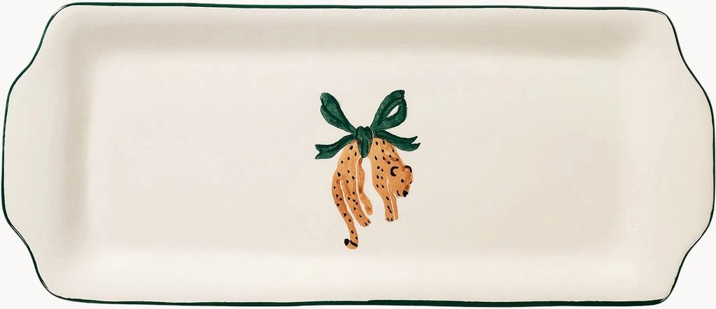 Handbeschilderde serveerschaal Leopard